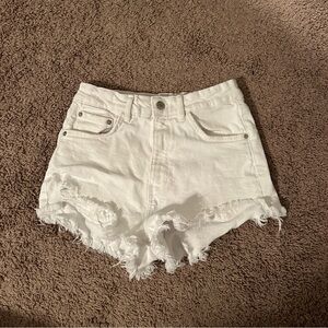 ZARA white denim shorts
